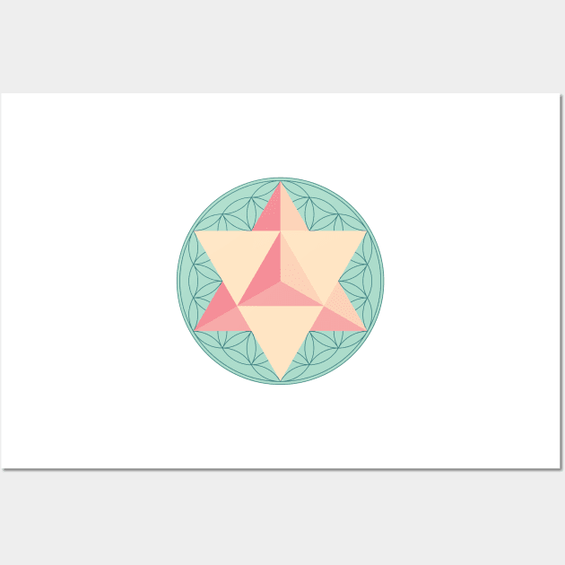 Merkaba with Flower of Life Wall Art by GalacticMantra